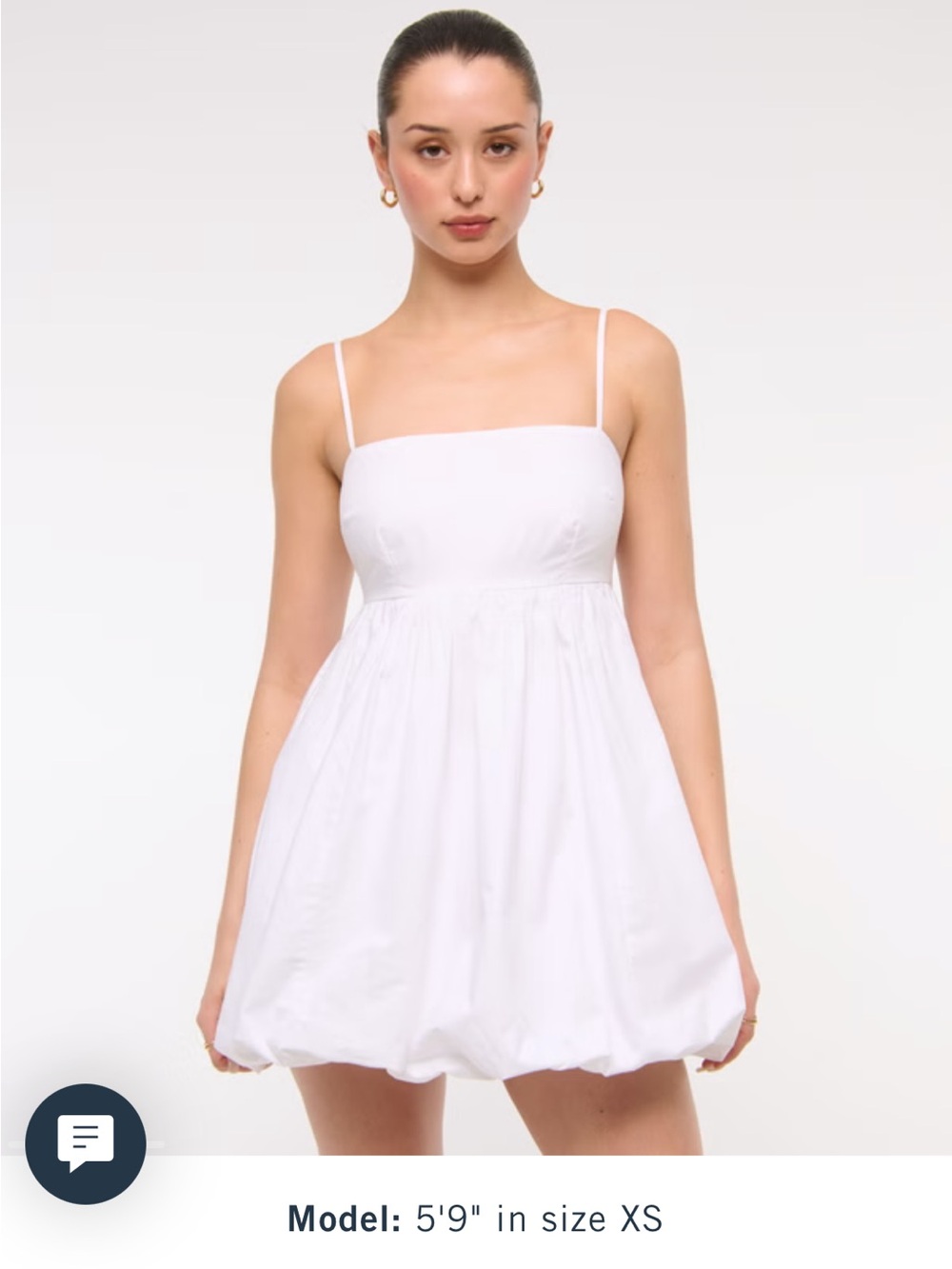 Abercrombie &Fitch White Spaghetti-Strap Bubble Hem Mini Dress